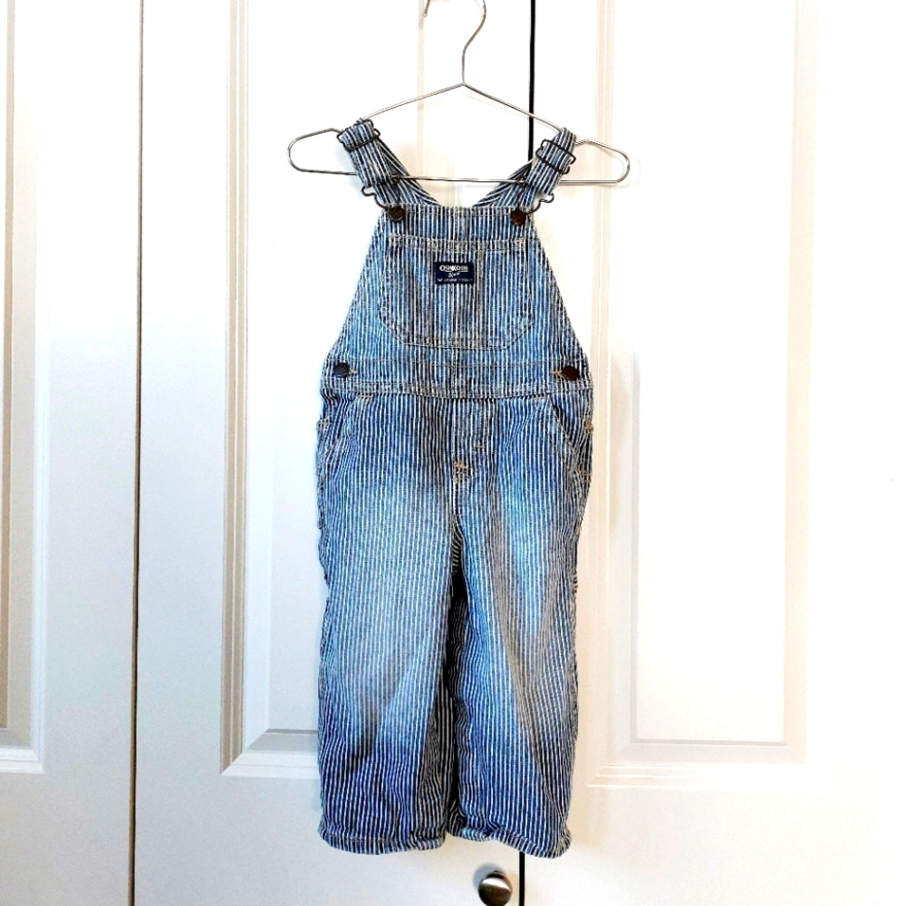 Pinstripe‎ Railroad Overalls 18m OshKosh Carpenter Cotton Halloween Costume